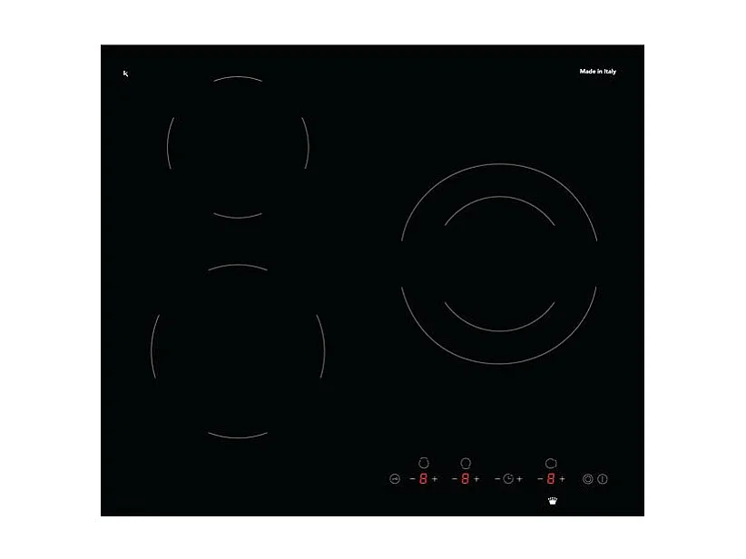 Table vitrocéramique 60 cm - 3 foyers Hi-Light dont 1 extensible - 5,7 GLEM - GTH63ET