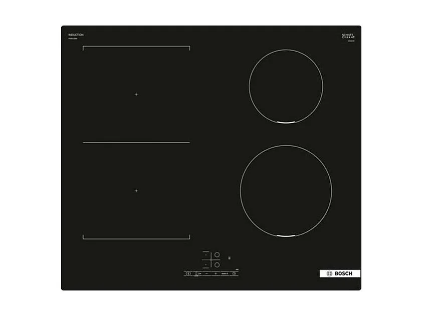 Table induction - SER4 - Noir - 4-foyers - Puissance de raccordement: 6 BOSCH - PVS611BB6H