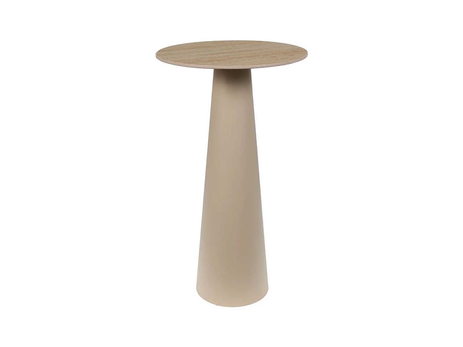 Sellette ronde en céramique et pied central beige D40 - CAMILLE
