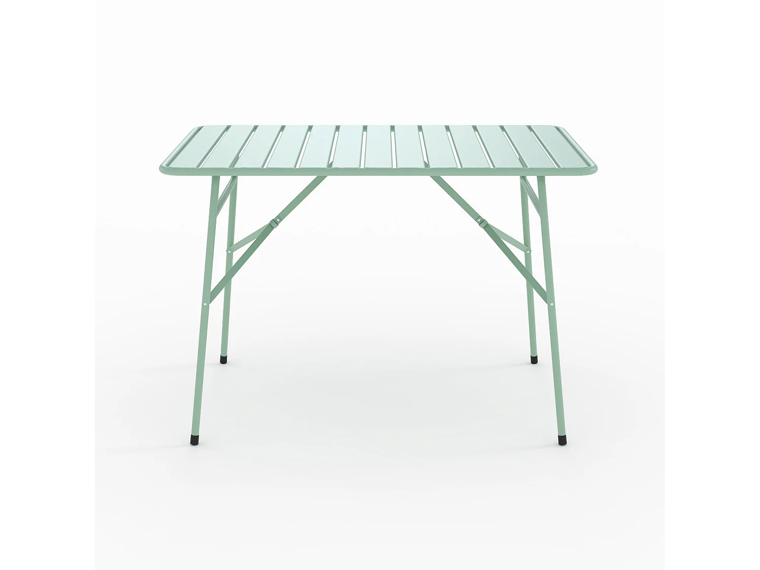 Table de jardin pliante en métal vert clair 4 personnes - Yumi