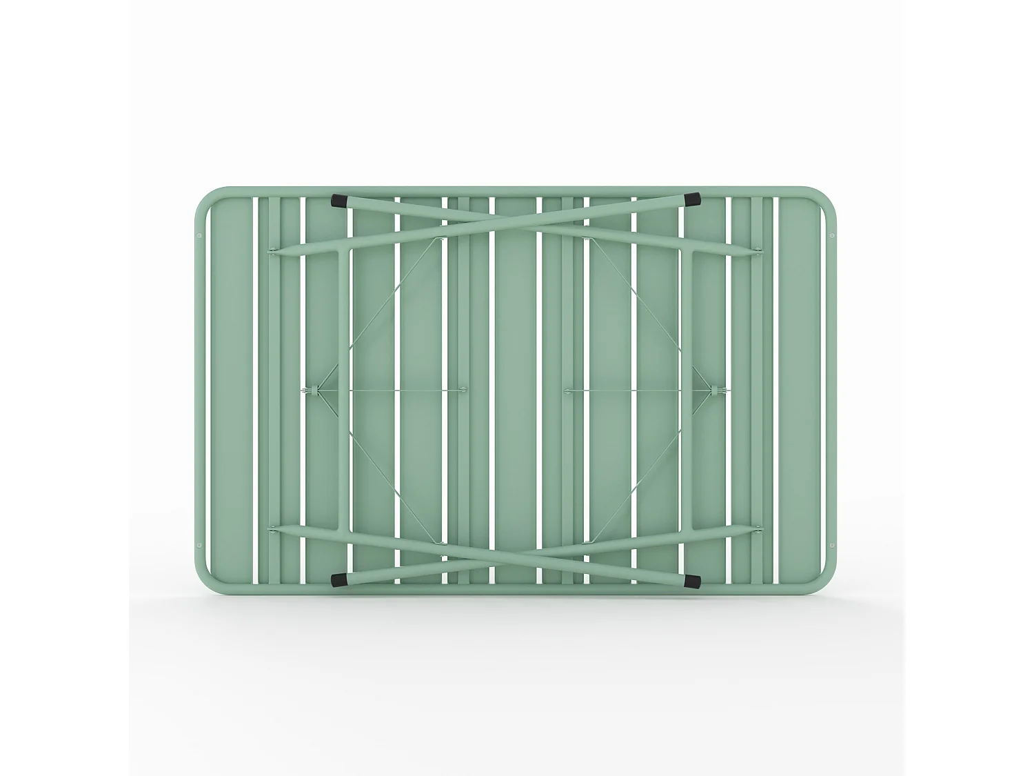 Mesa de jardín de metal verde claro plegable para 4 personas - Yumi