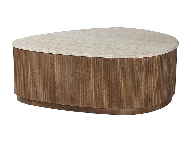 Table basse en bois massif collection DELHI 100cm - Style ethnique et design