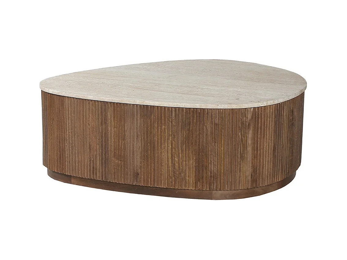 Table basse en bois massif collection DELHI 100cm - Style ethnique et design