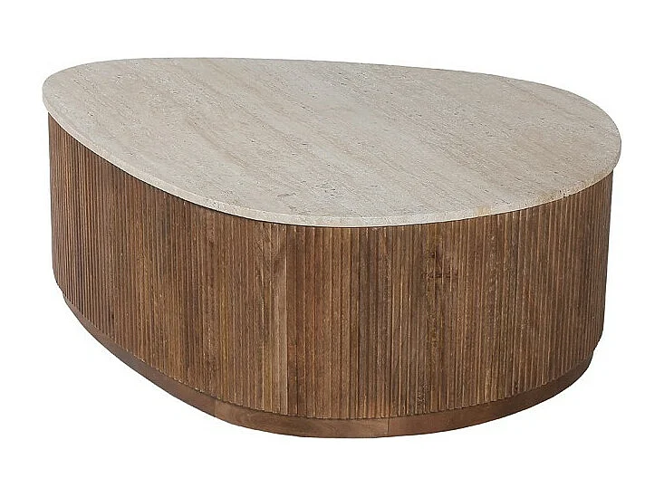 Table basse en bois massif collection DELHI 100cm - Style ethnique et design