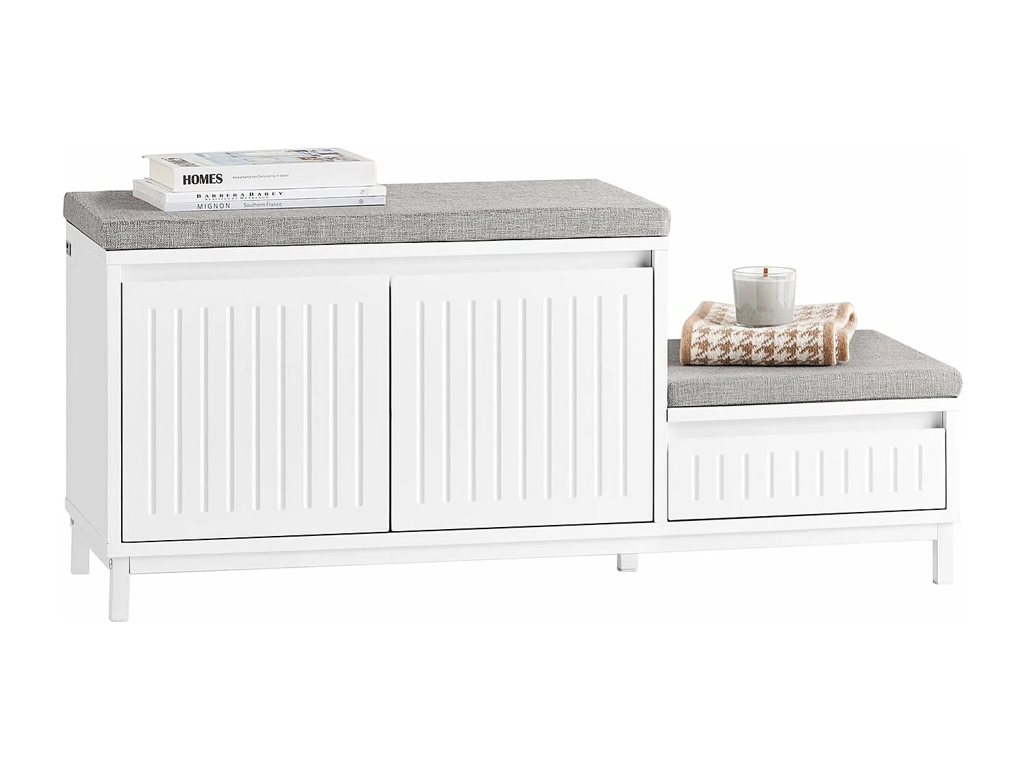 Półka na buty z 2 miejscami i 1 szufladą FSR172-W