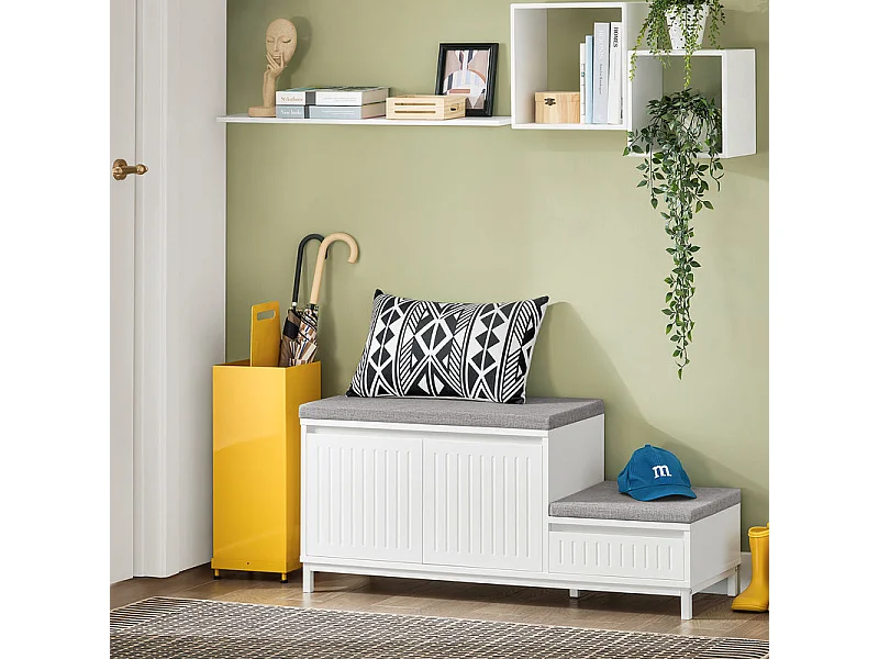 Półka na buty z 2 miejscami i 1 szufladą FSR172-W