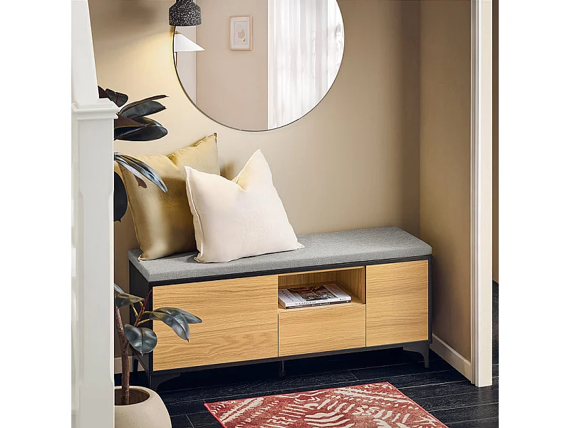 SoBuy Armário de sapatos com prateleira, banco, Banco com sapateira FSR175-N