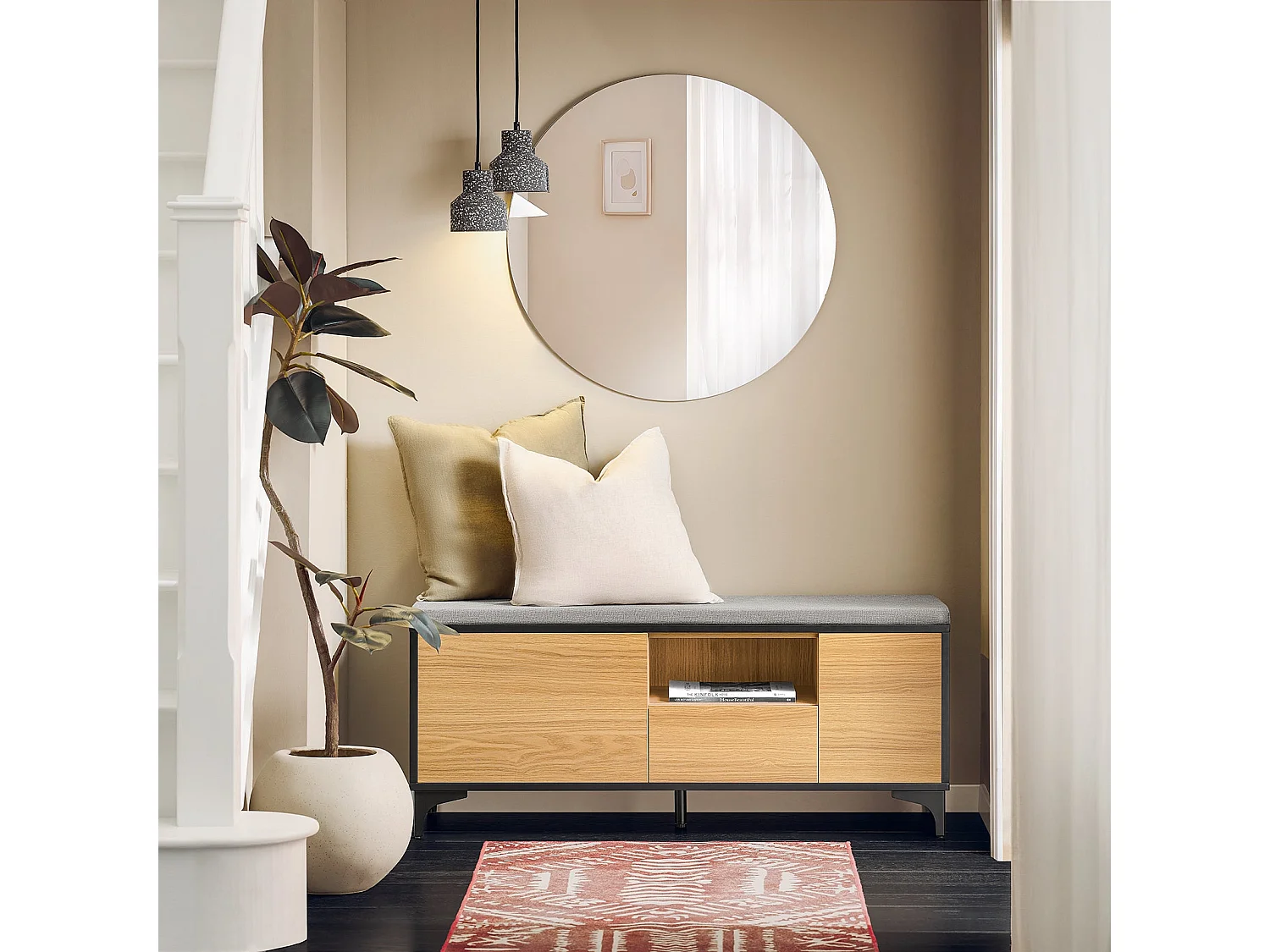 SoBuy Armário de sapatos com prateleira, banco, Banco com sapateira FSR175-N