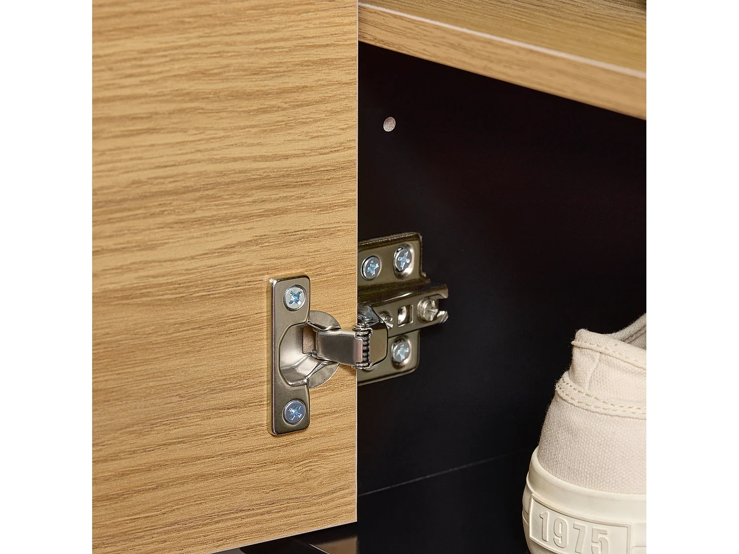 SoBuy FSR175-N Schoenbank met 2 kleppen en 1 schuifladen zitbank schoenencommode schoenenrek natuur BHT ca. 110x44x35cm