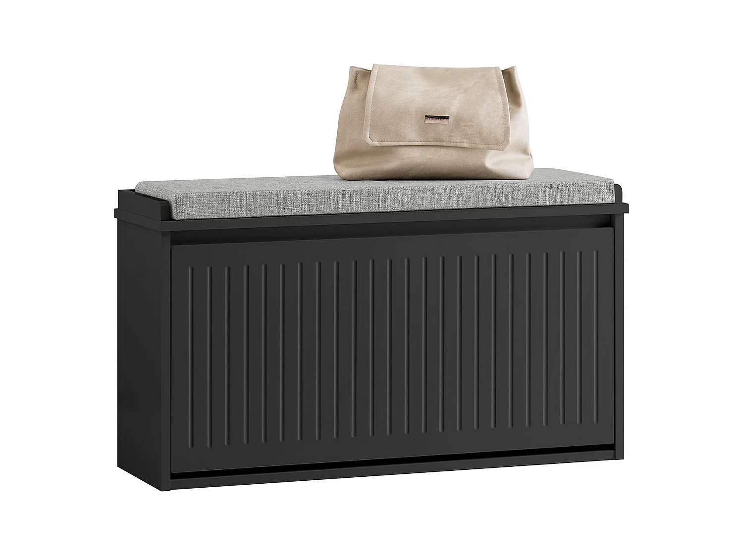 SoBuy FSR98-L-SCH Banc à Chaussures, avec Assise Coussin Rembourré et Abattant