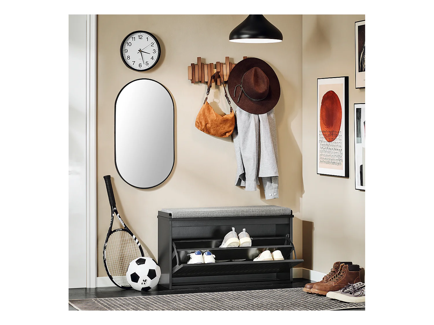 Ławka na buty z siedziskiem FSR98-L-SCH