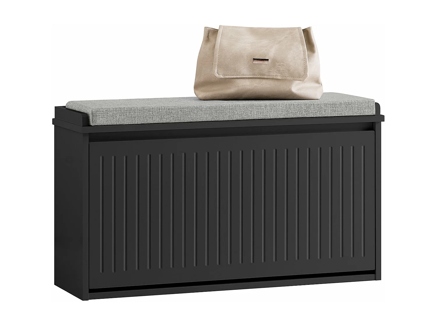 SoBuy FSR98-L-SCH Banc à Chaussures, avec Assise Coussin Rembourré et Abattant