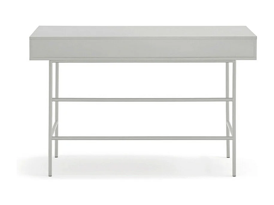 Sierra - Bureau 2 tiroirs en bois et métal L120cm - Gris clair