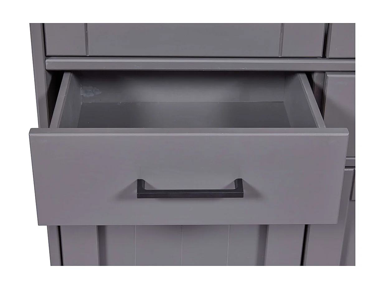 Forenzo citrine 4 portes, 2 tiroirs gris, naturel.