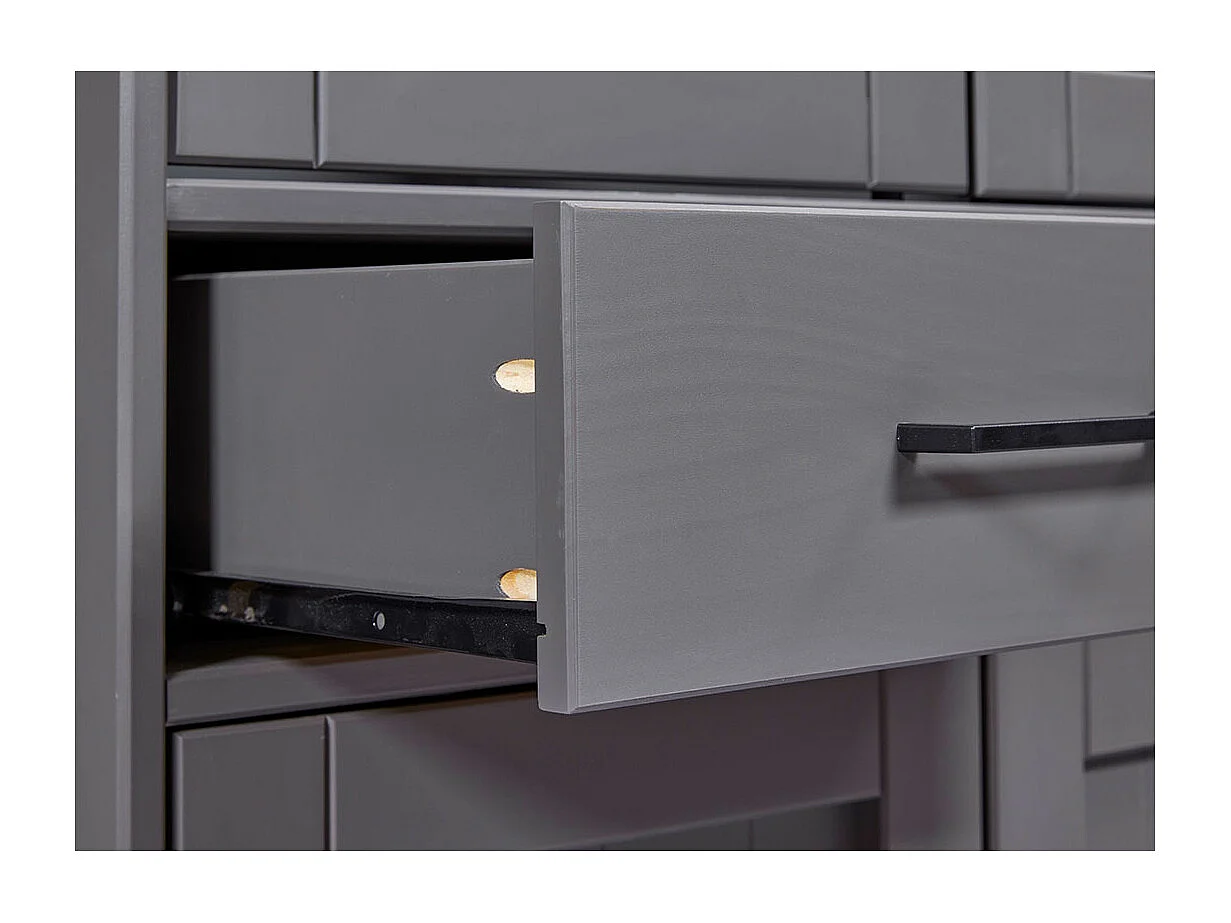 Forenzo citrine 4 portes, 2 tiroirs gris, naturel.