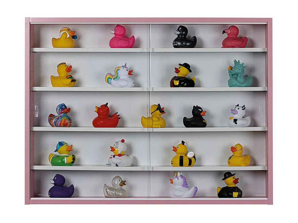 Pinkruby vitrinekast vitrinekast, 2 schuifdeuren roze, wit.