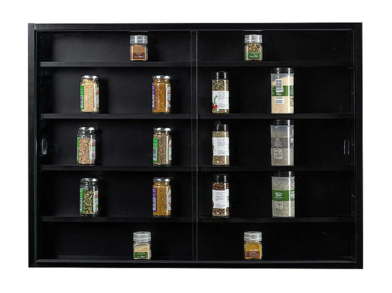 Blacklava citrine vitrine, 2 portes coulissantes noir.