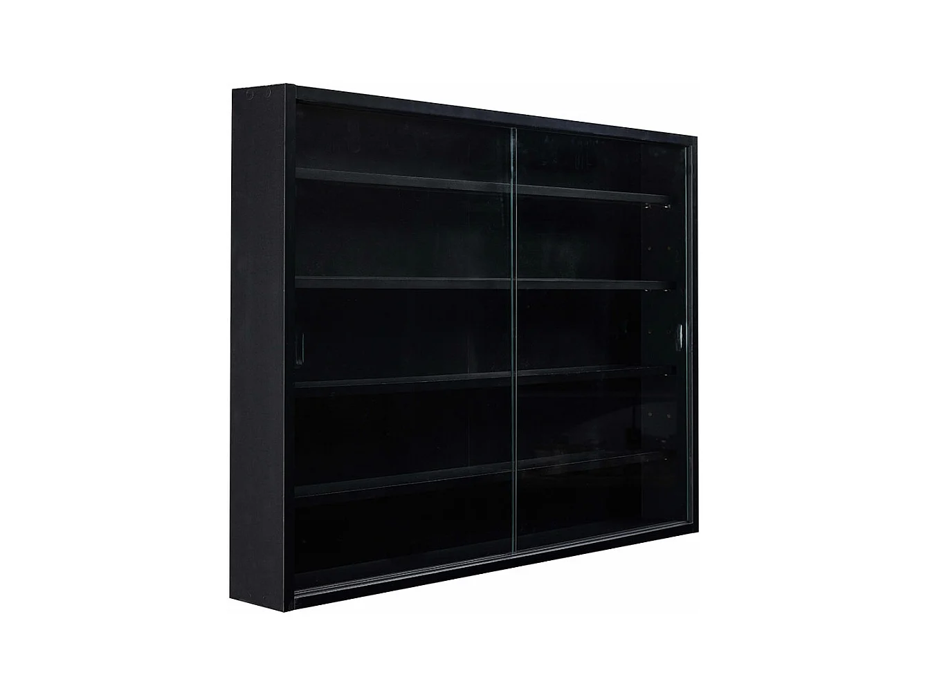 Blacklava citrine vitrine, 2 portes coulissantes noir.