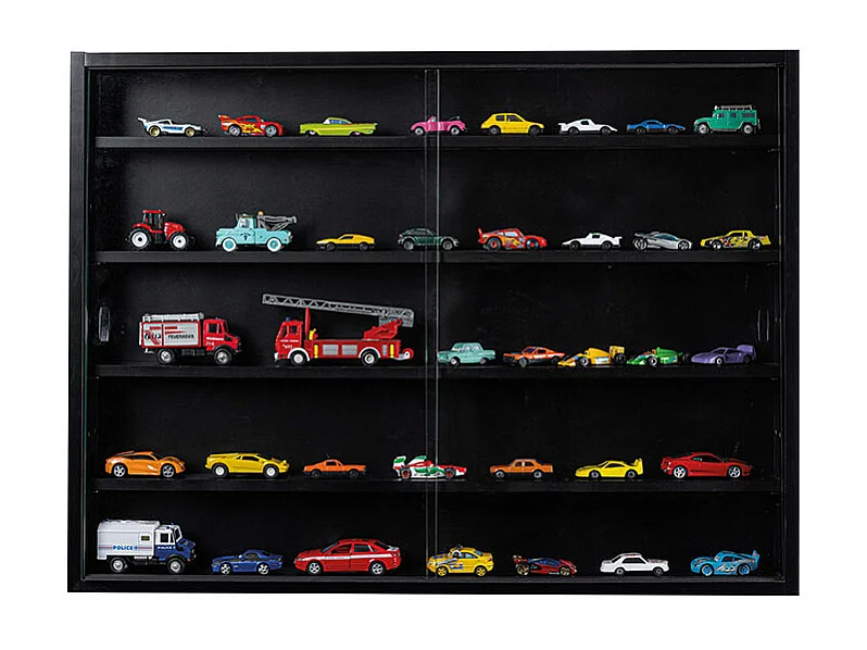 Blacklava citrine vitrine, 2 portes coulissantes noir.