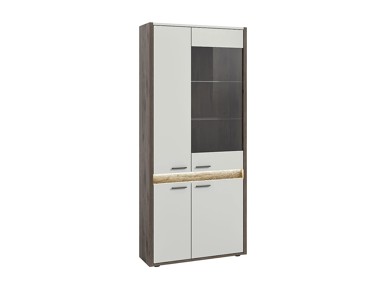 Falcona citrine 4 portes avec éclairage LED gris clair.