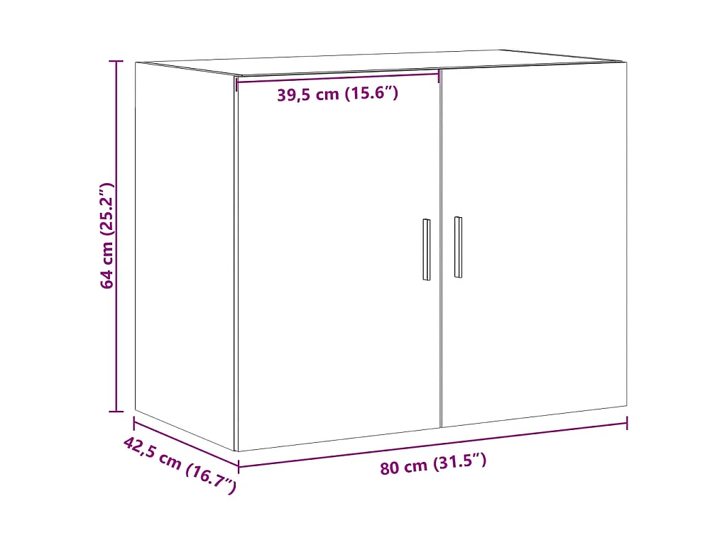 Armoire murale blanc 80x42,5x64 cm bois d'ingénierie