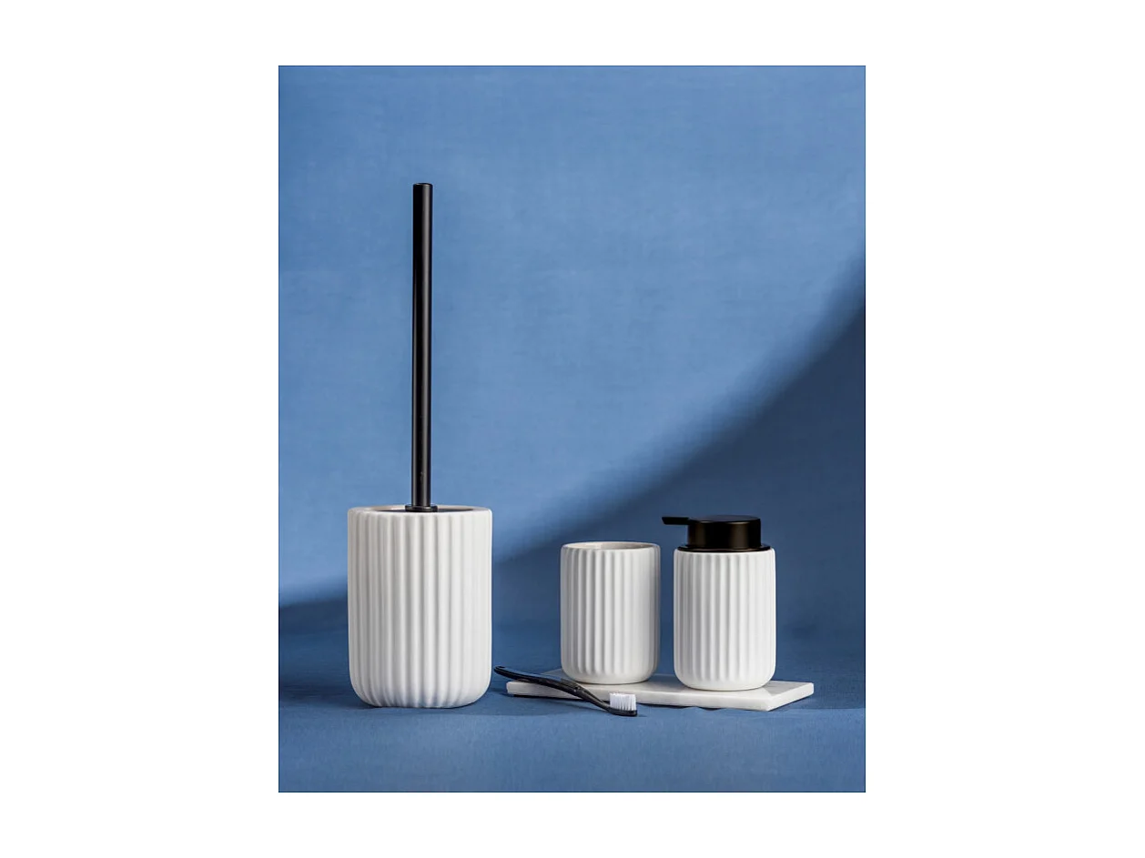 Distributeur de savon liquide en céramique "Belluno" - Blanc - 300 ml