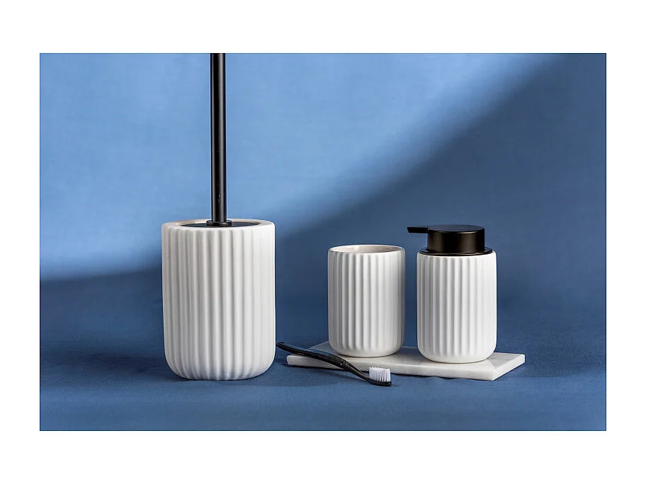 Distributeur de savon liquide en céramique "Belluno" - Blanc - 300 ml