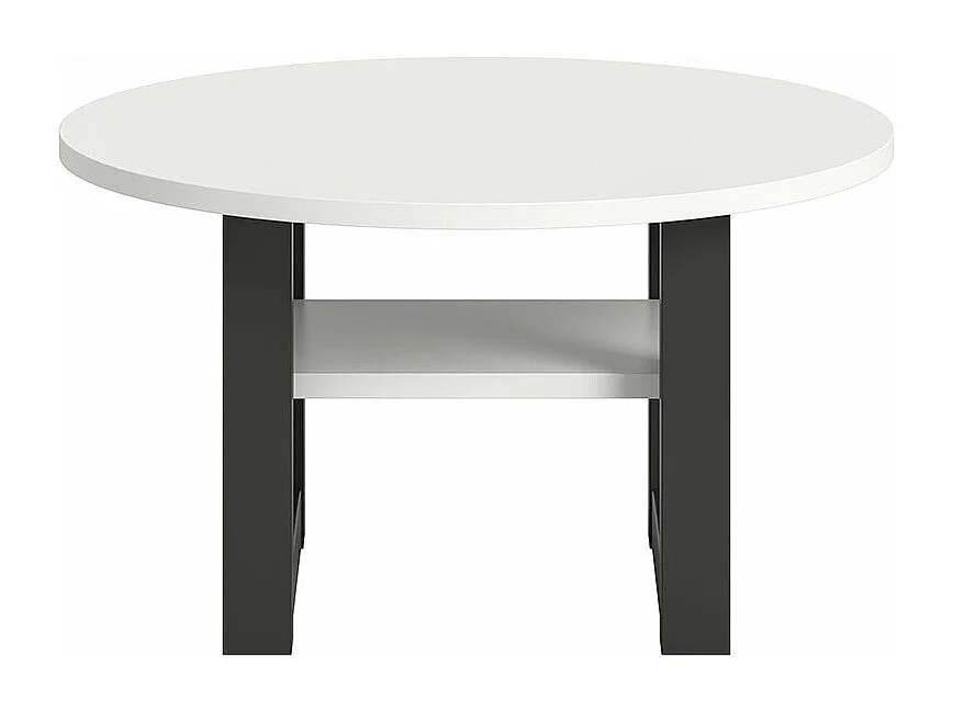 Seattle Couchtisch Ø75 cm 1 Regal weiß.