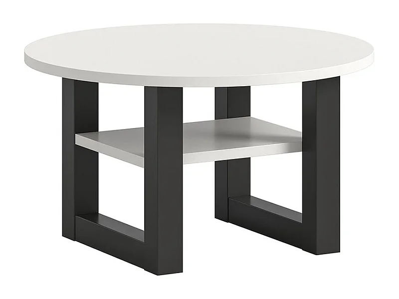 Seattle salontafel Ø75 cm 1 plank wit.