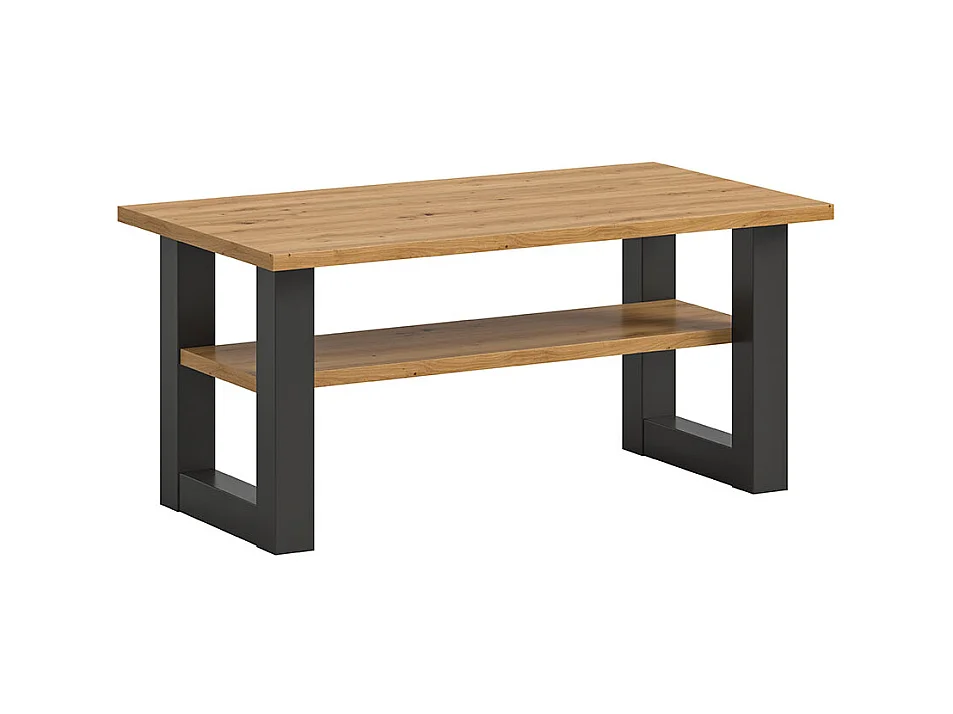 Seattle table basse 90x50 cm 1 étagère chêne décor.