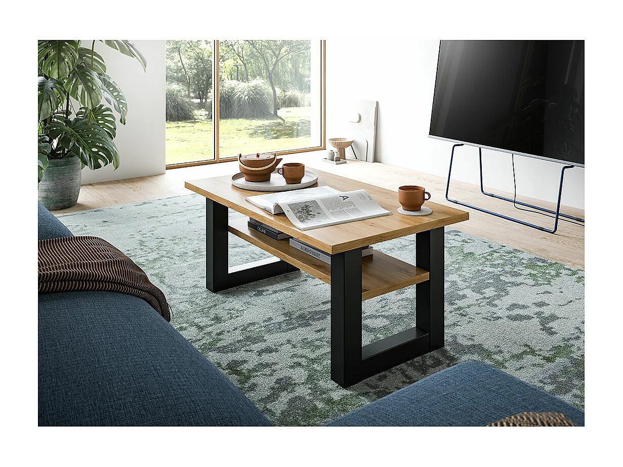 Seattle salontafel 90x50 cm 1 plank eiken decor.