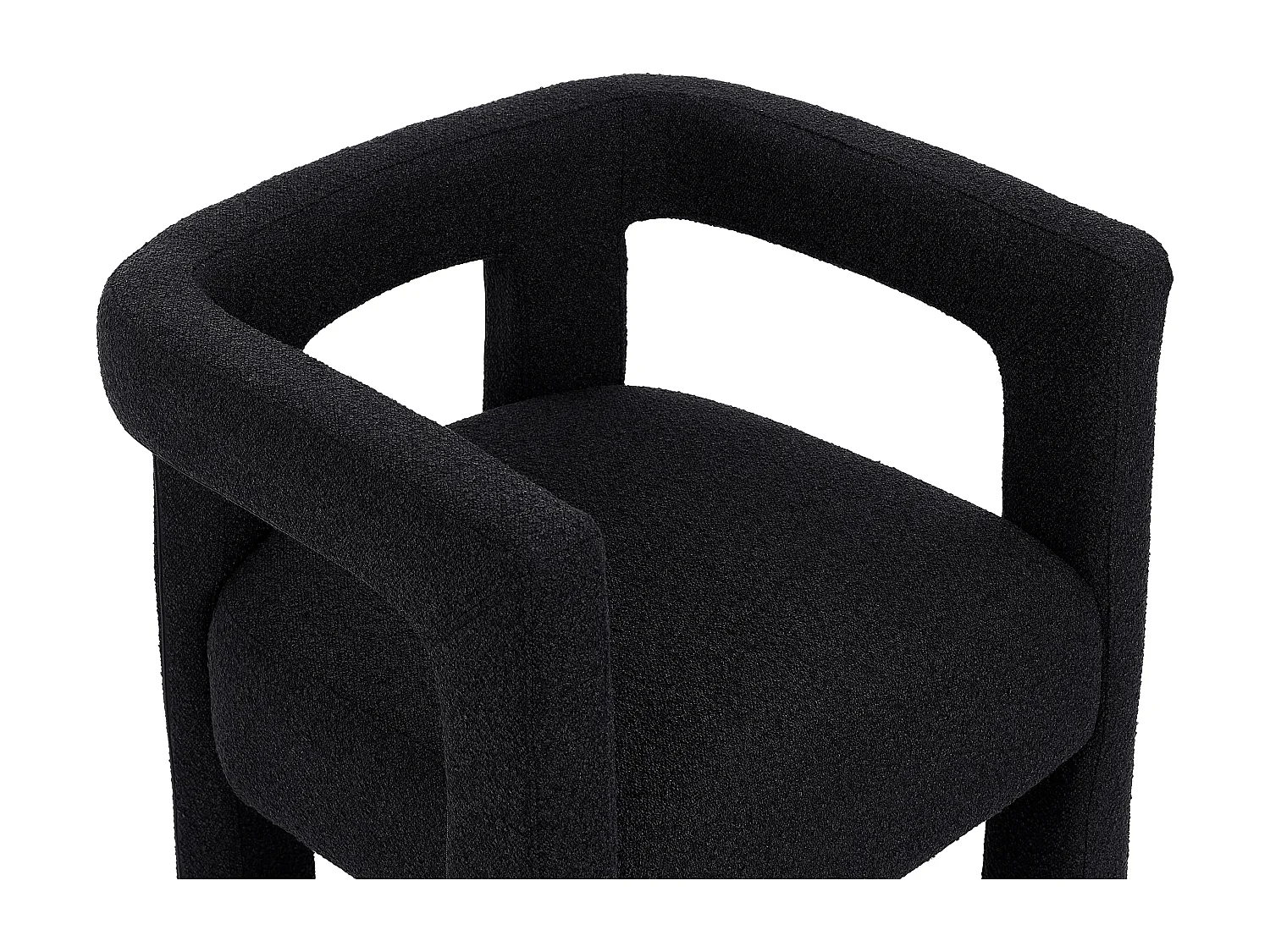 Lot de 2 chaises avec accoudoirs en tissu bouclette et métal - Noir - SOFANA de Pascal MORABITO