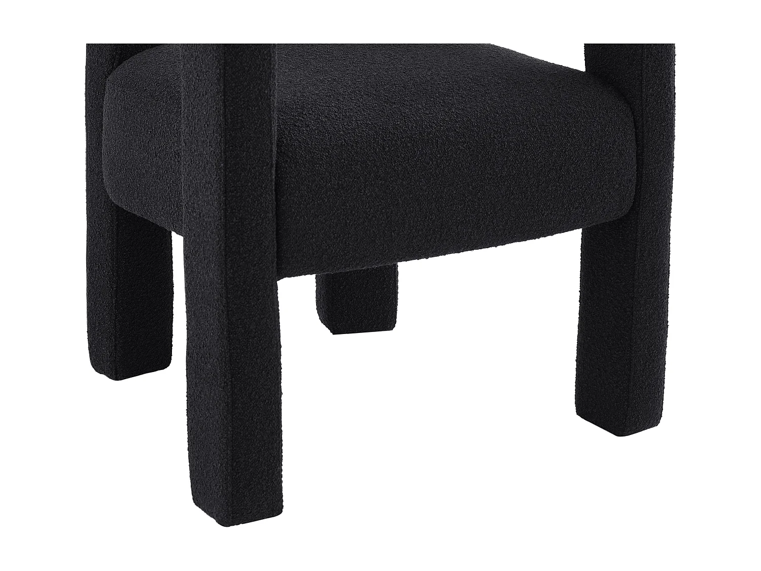 Lot de 2 chaises avec accoudoirs en tissu bouclette et métal - Noir - SOFANA de Pascal MORABITO