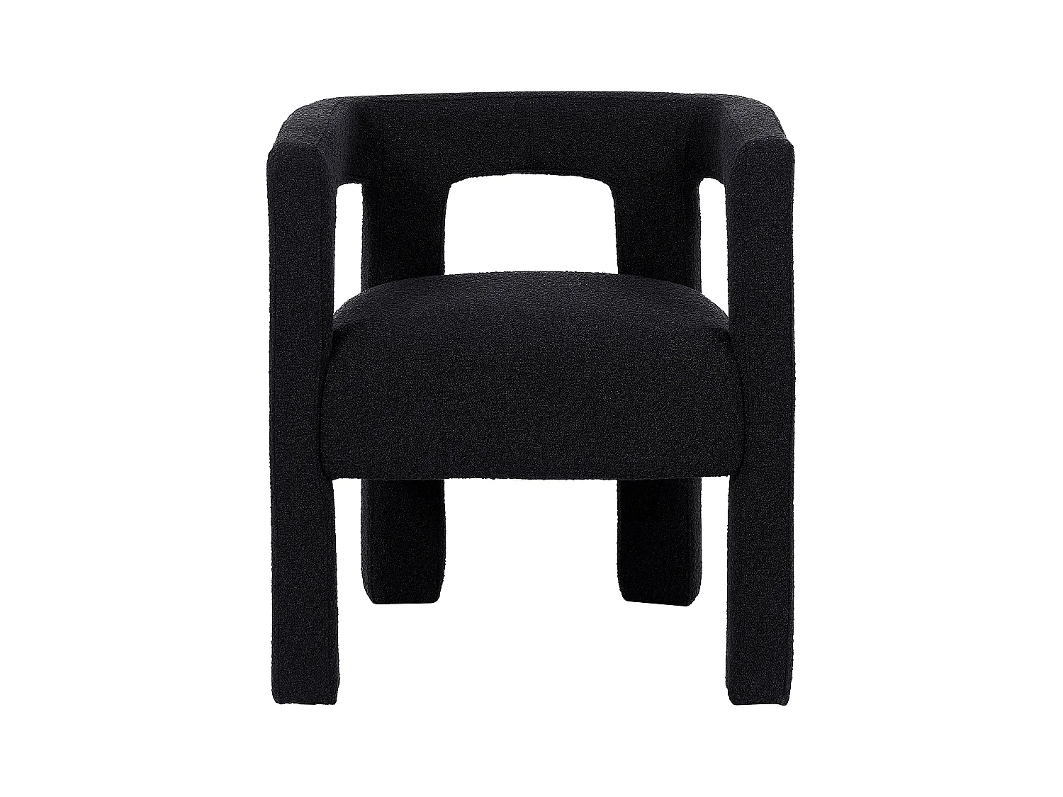 Lot de 2 chaises avec accoudoirs en tissu bouclette et métal - Noir - SOFANA de Pascal MORABITO