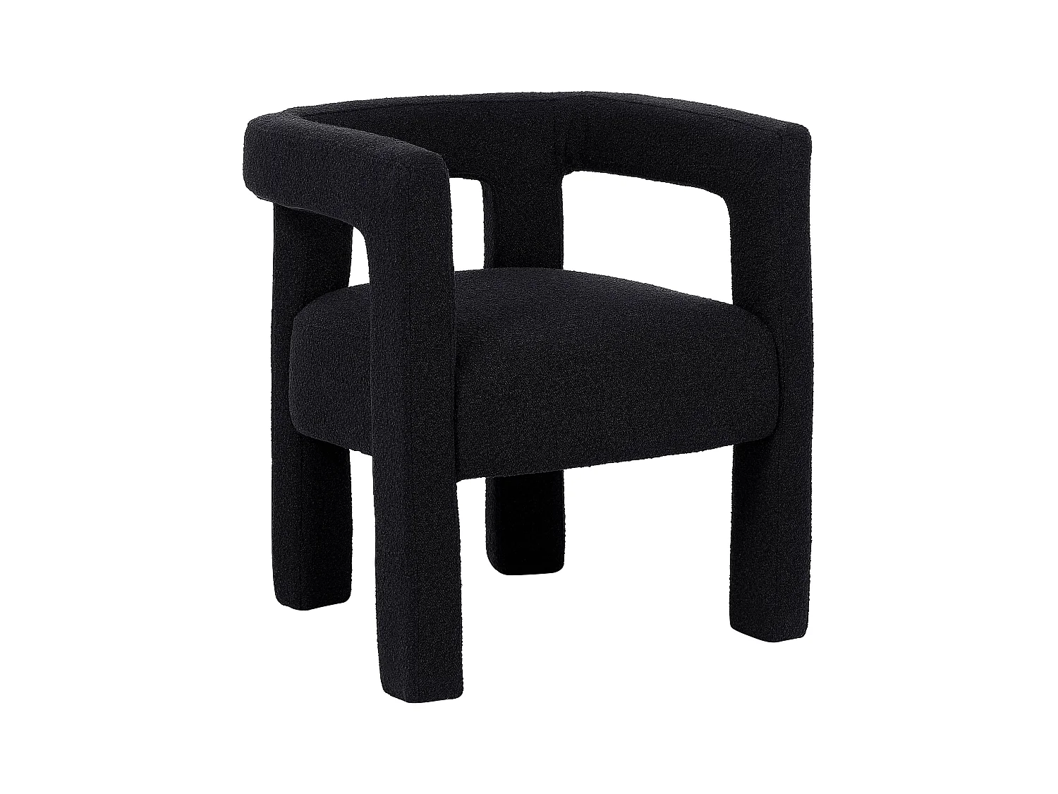 Lot de 2 chaises avec accoudoirs en tissu bouclette et métal - Noir - SOFANA de Pascal MORABITO