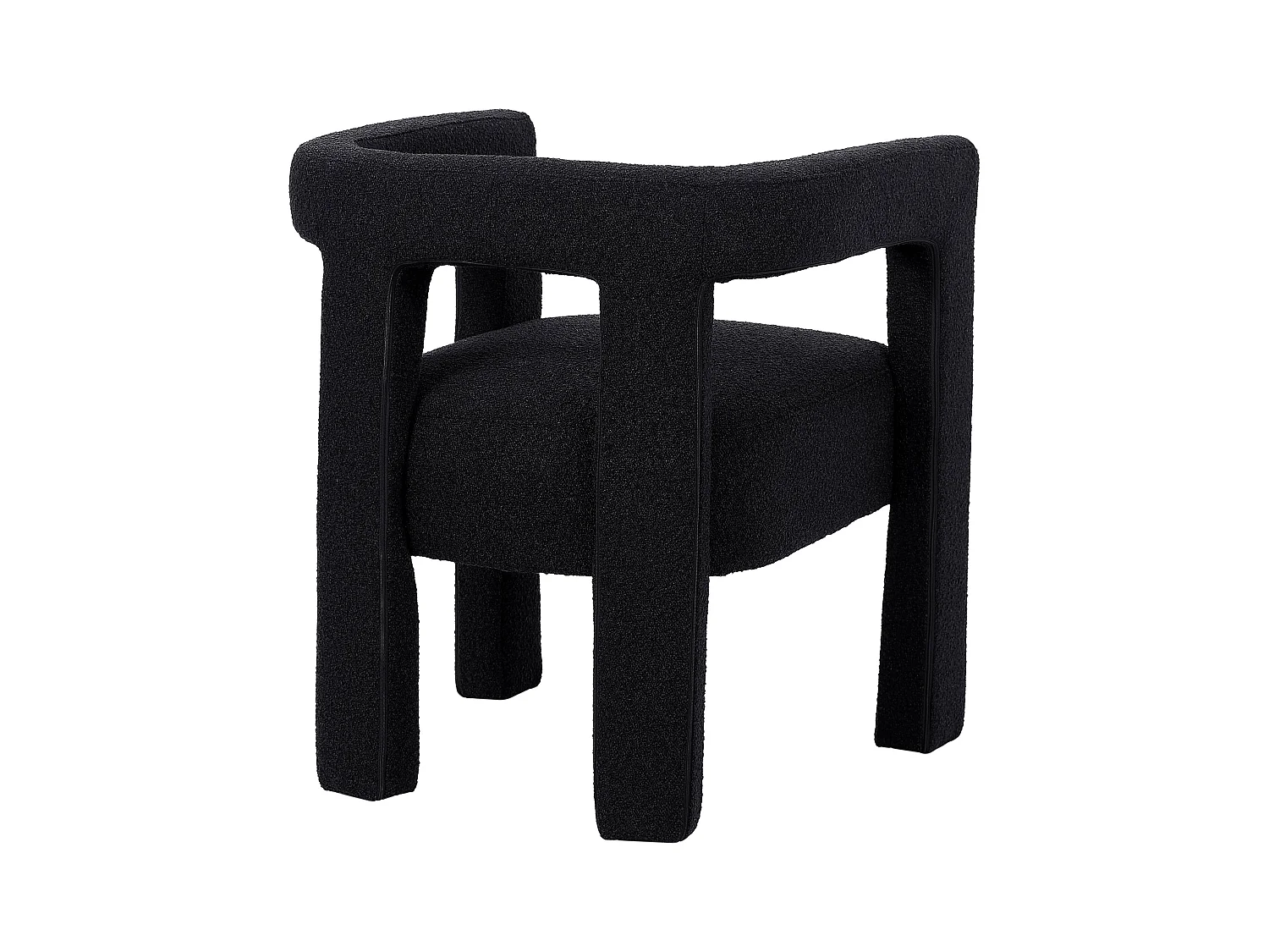 Lot de 2 chaises avec accoudoirs en tissu bouclette et métal - Noir - SOFANA de Pascal MORABITO