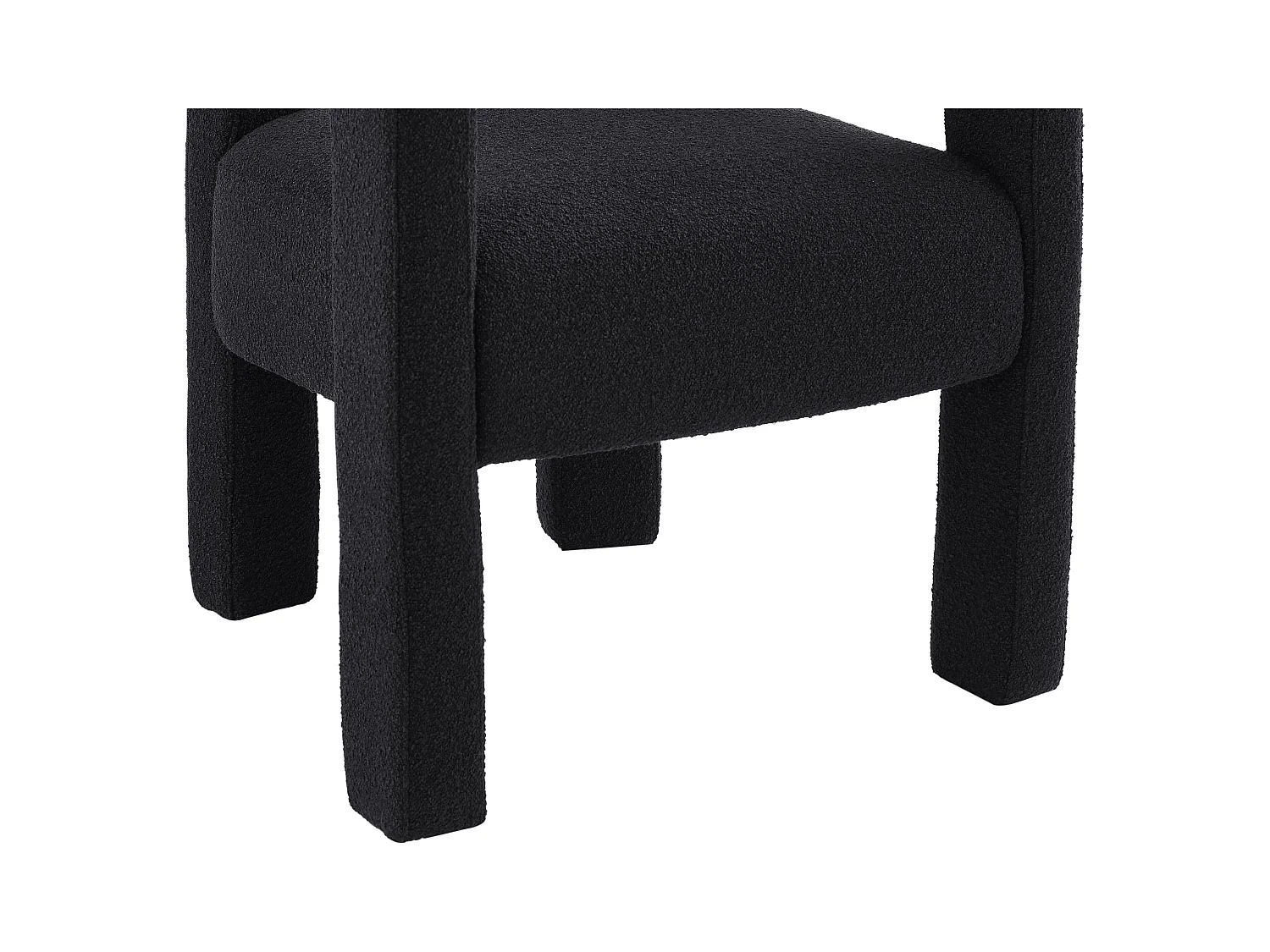 Lot de 2 chaises avec accoudoirs en tissu bouclette et métal - Noir - SOFANA de Pascal MORABITO