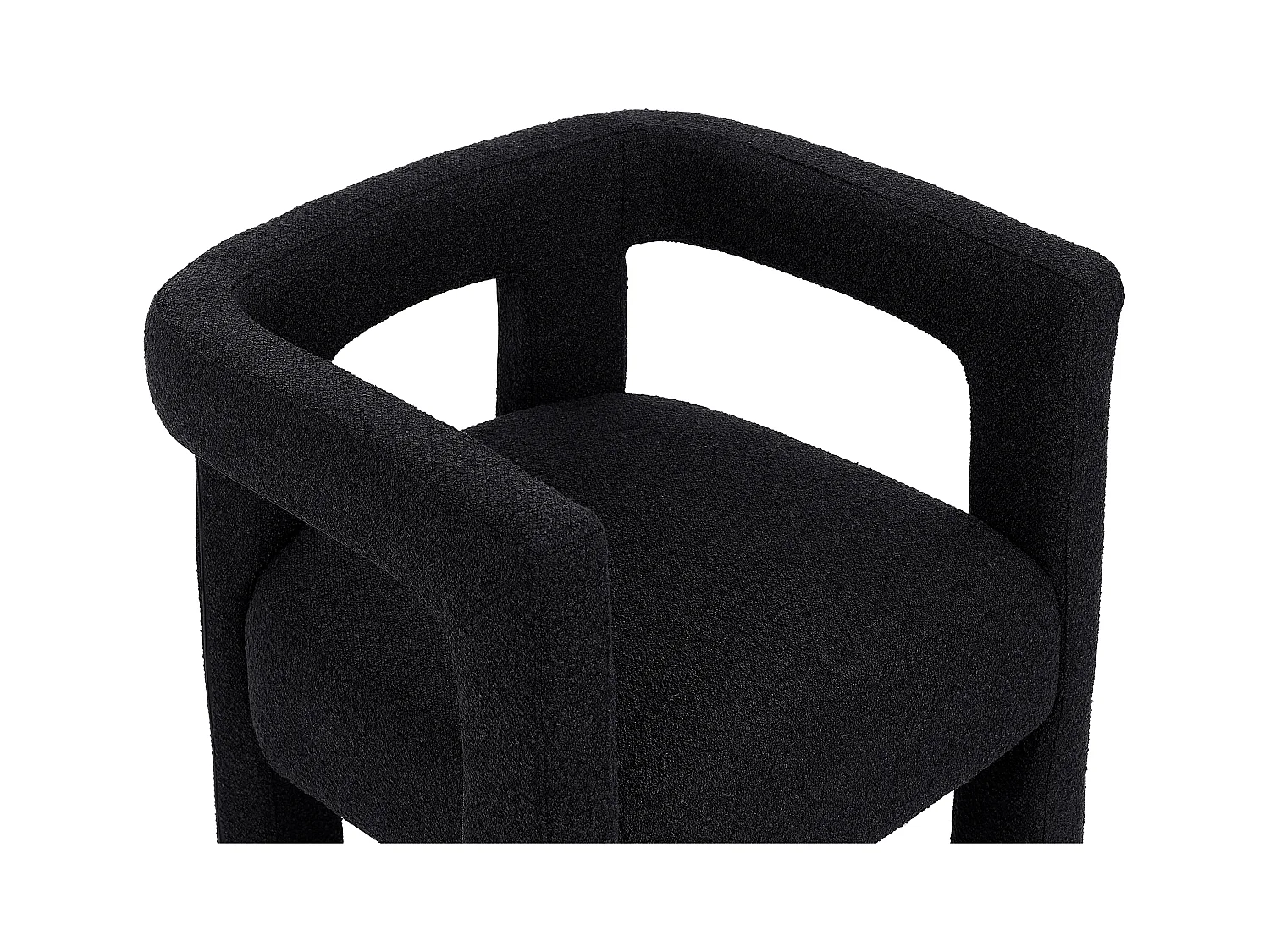Lot de 2 chaises avec accoudoirs en tissu bouclette et métal - Noir - SOFANA de Pascal MORABITO