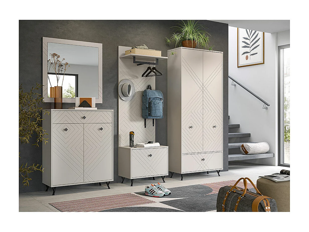 Notes Schuhschrank 2 Türen matt beige.