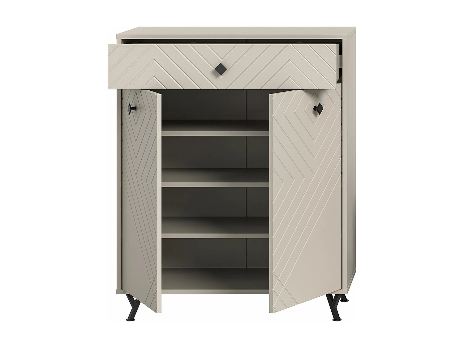 Notes schoenenkast 2 deuren mat beige.