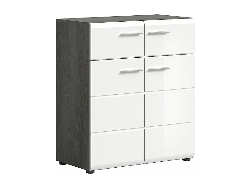 Salsa Schuhschrank 2 Schubladen 2 Türen weiß Hochglanz.