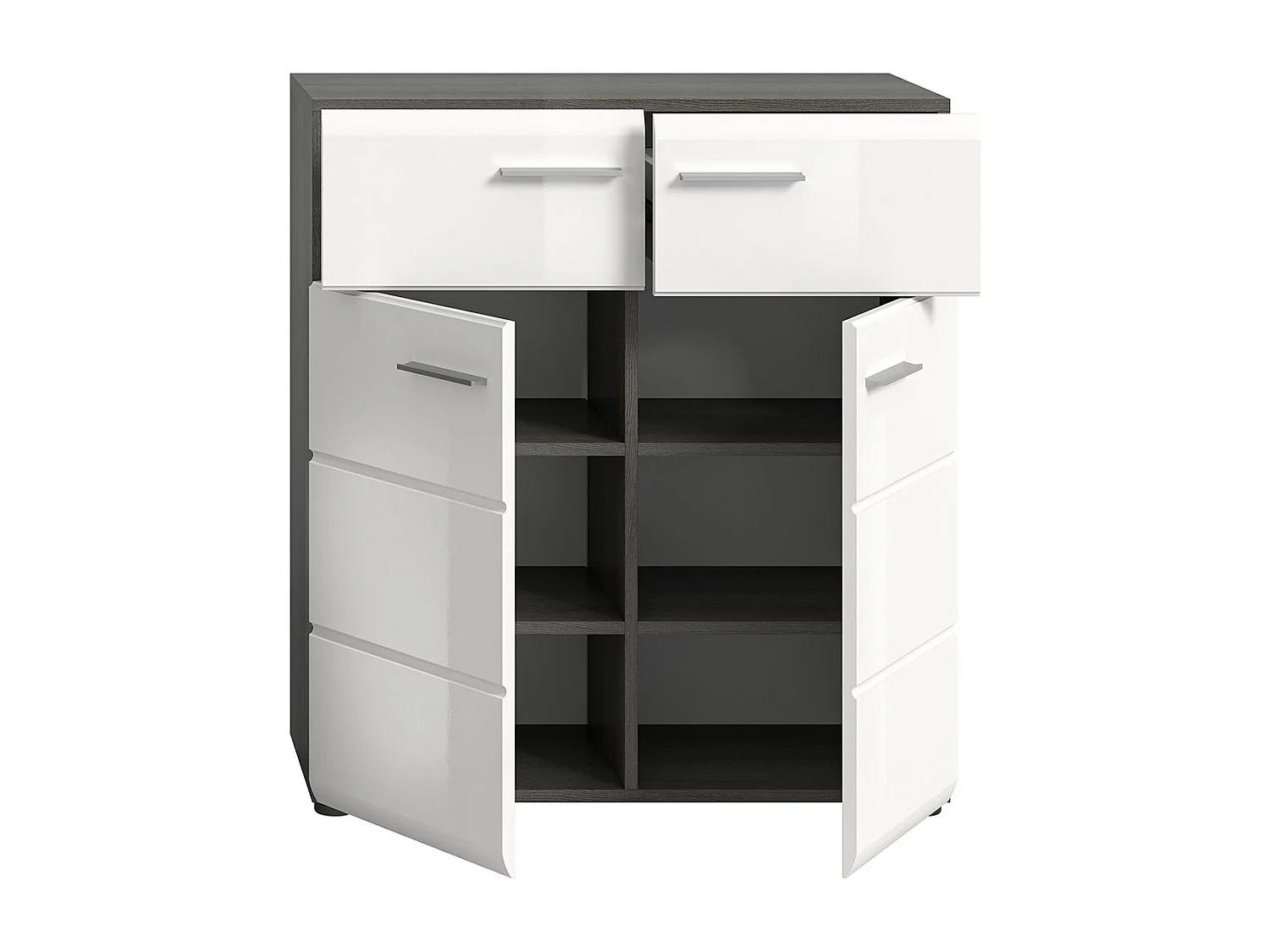 Salsa schoenenkast 2 laden 2 deuren wit hoogglans.