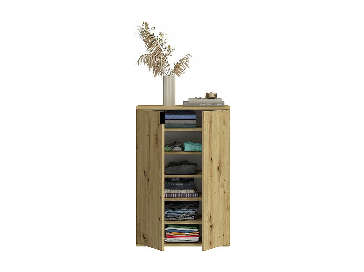 ProjektX meuble à chaussures 2 portes chêne décor.