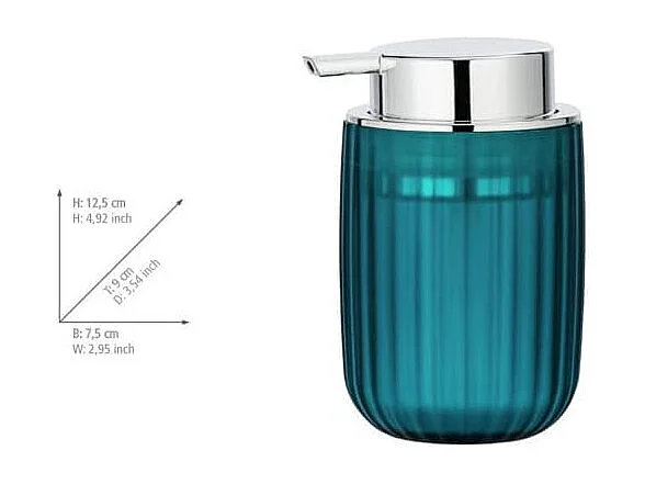 Distributeur de savon liquide "Agropoli" structuré effet marin - Bleu 250 ml