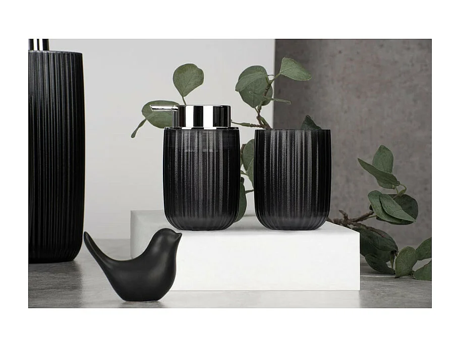 Agropoli vloeibare zeepdispenser met gestructureerd effect - Donkergrijs - 250 ml