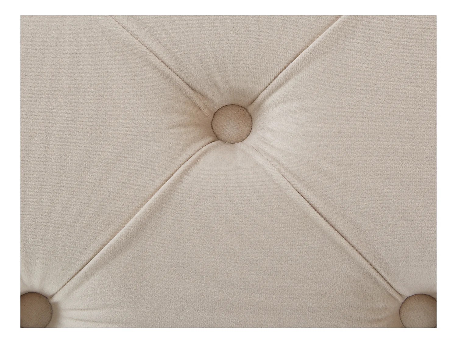 Canapé 3 places, 2 places et pouf chesterfield en velours beige EDWINA