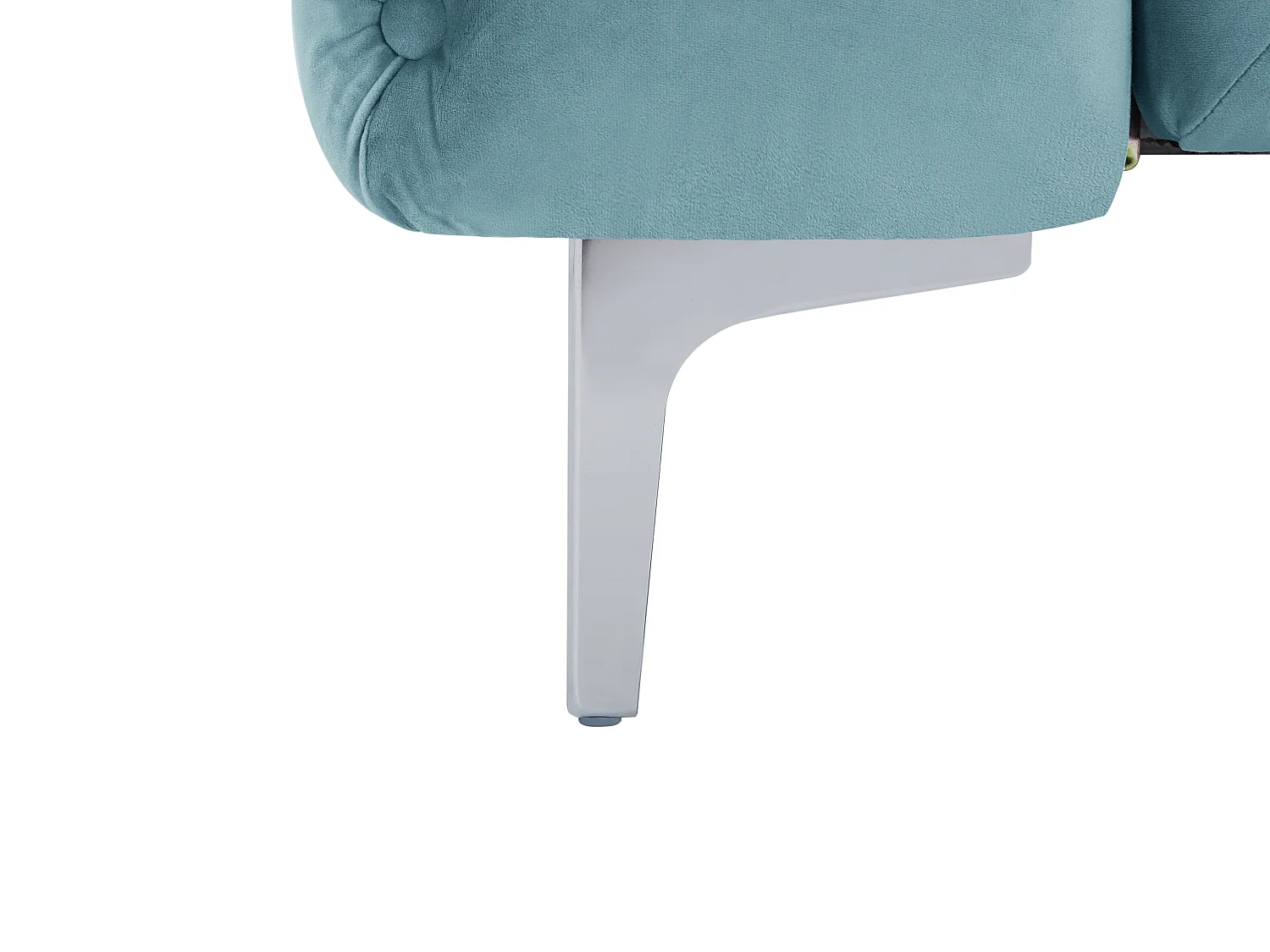 Divano 3 posti, 2 posti e poltrona Chesterfield in velluto azzurro pastello - EDWINA