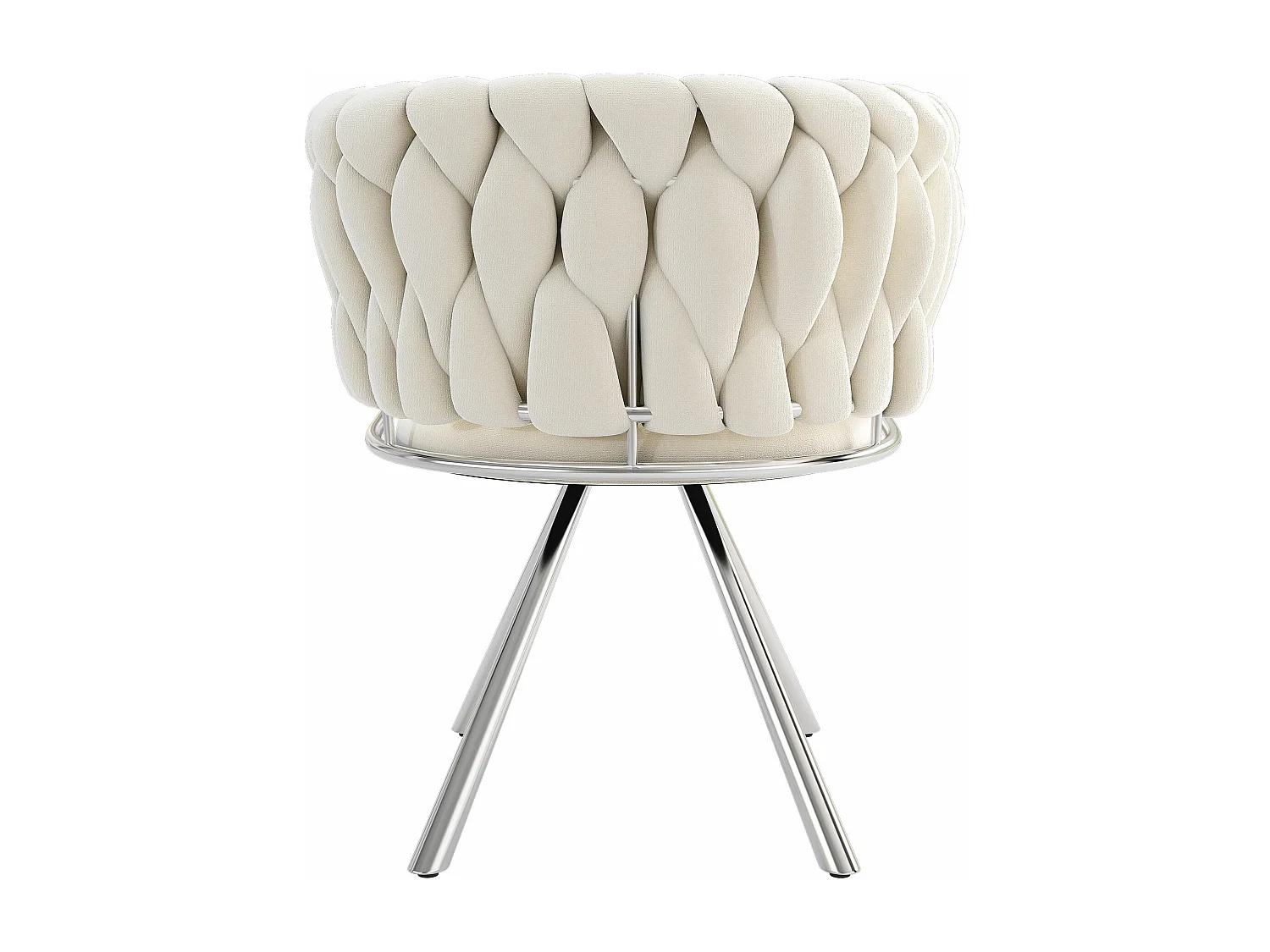 chaise pivotante,chaise de maquillage,chaise de salle à manger,chaise pivotante de loisirs, quatre pieds d'appui en métal, beige+argent,2pcs