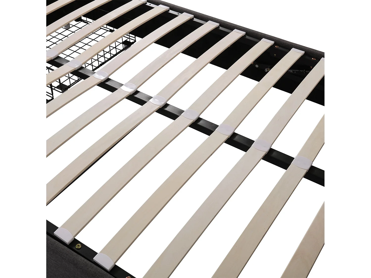 Lit rembourré avec éclairage LED,Hydraulique Lit de rangement avec tiroirs et compartiments de rangement,Lit double 140x190cm,Gris, Sans matelas