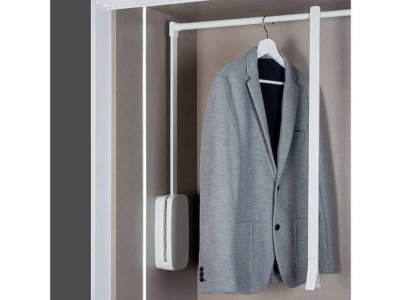 Penderie rabattable blanche pour armoire Sling Largeur télescopique réglable de 45 à 60 cm